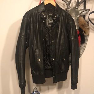 Diesel leather jacket with removable sleeves